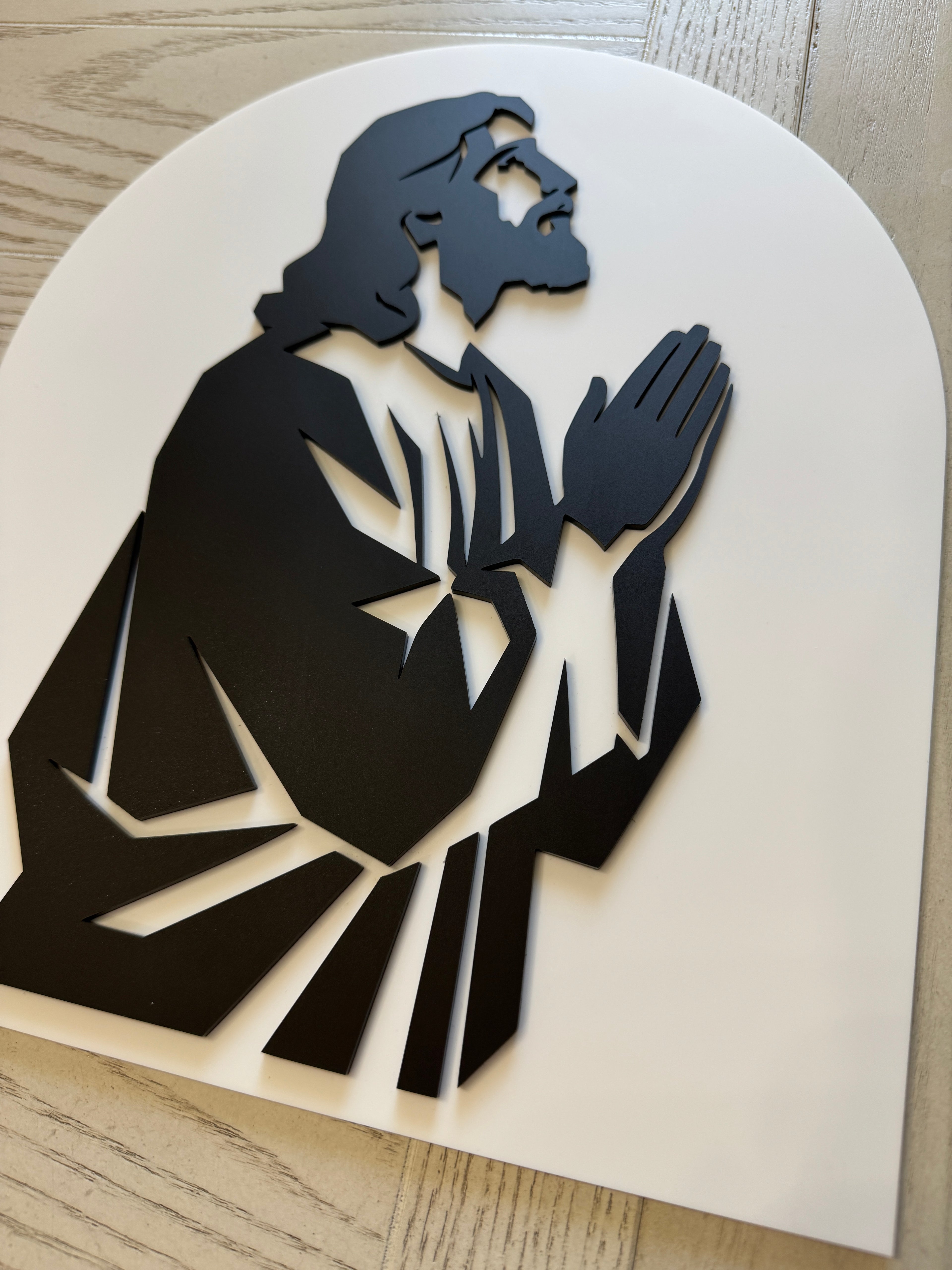 Jesus Silhoutte layered acrylic art