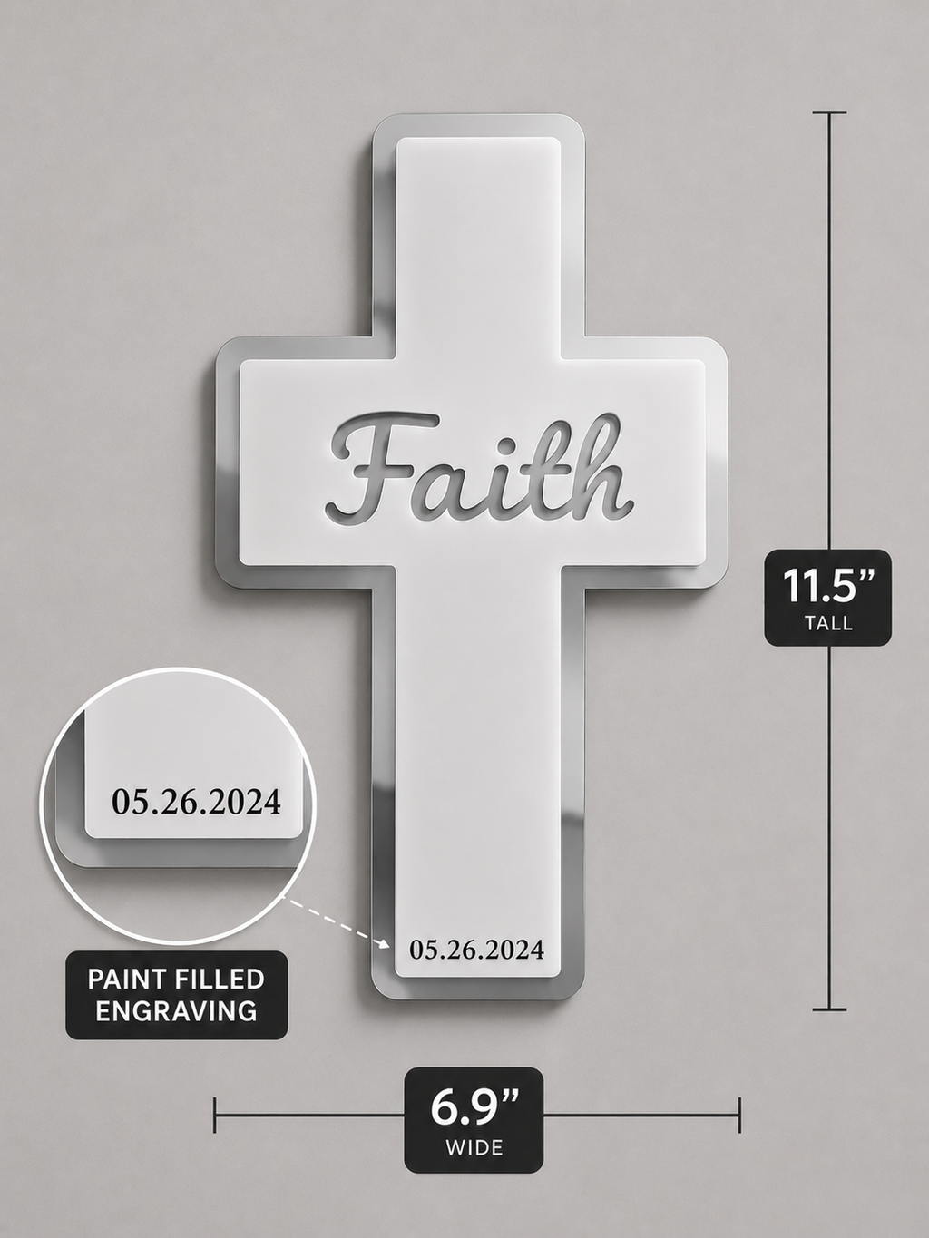 Customized Christian Mirror Cross