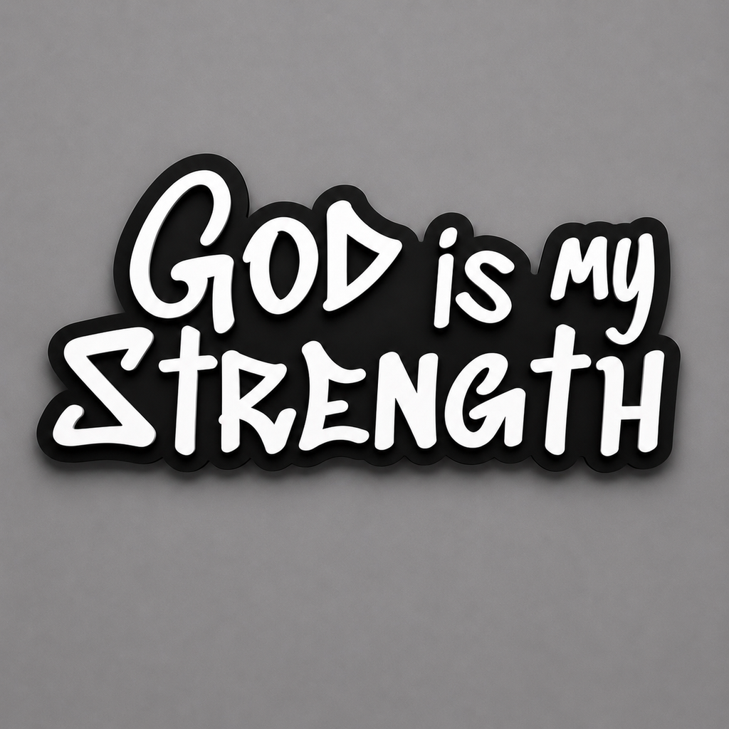 God is My Strength Home office Decor