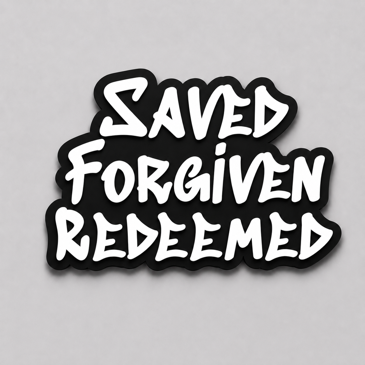 Saved Forgiven redeemed custom scripture art
