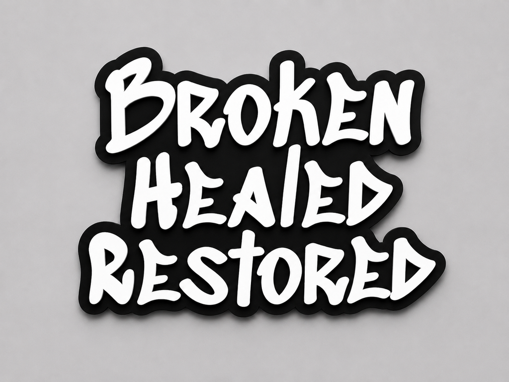 Broken Healed Restored Christian Wall Art