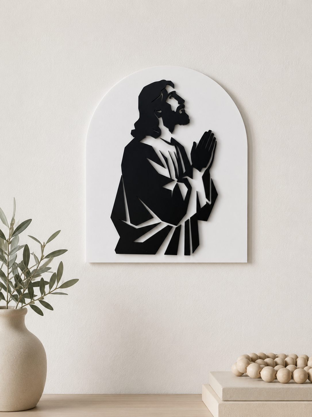 Jesus Silhoutte layered acrylic art