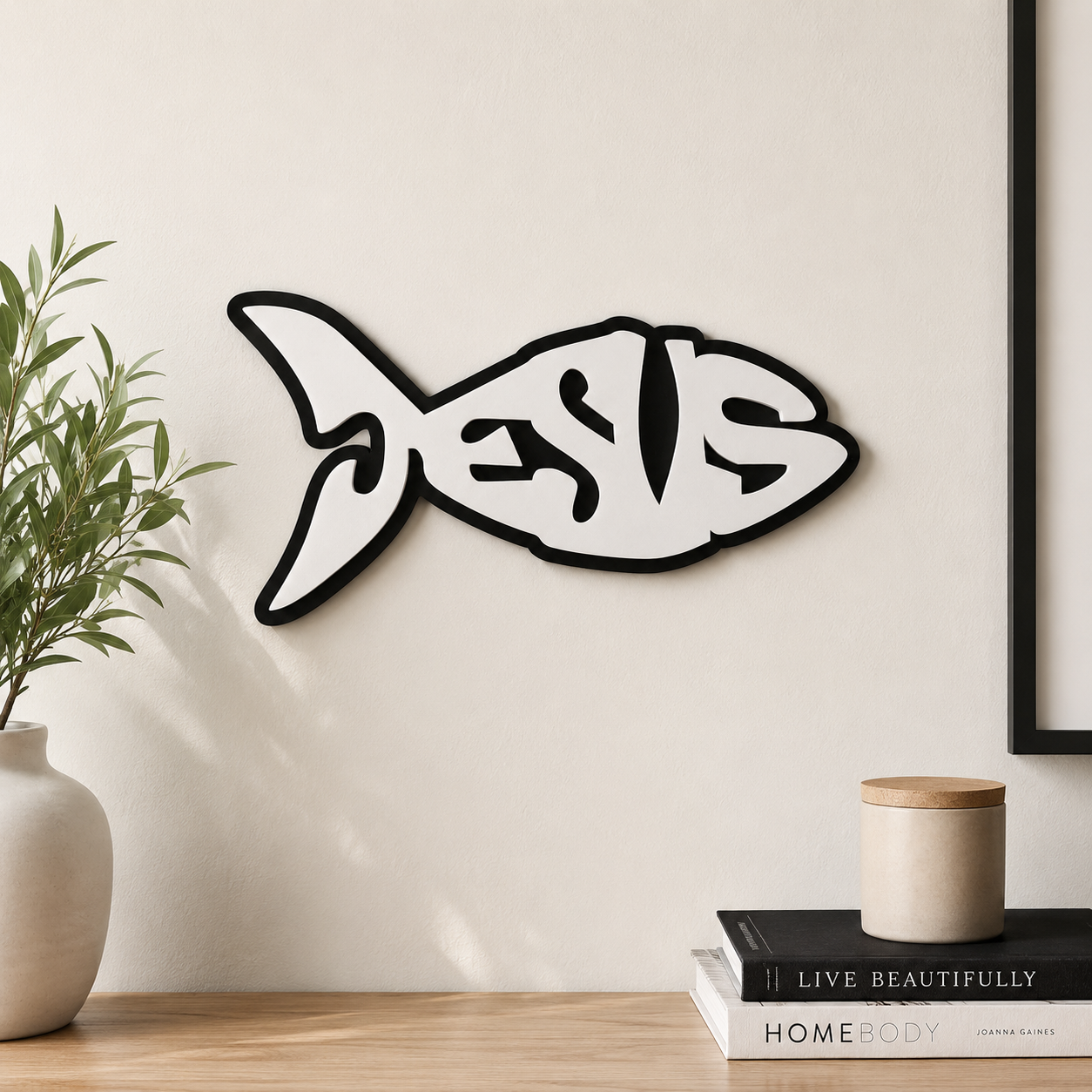 Jesus acrylic fish art